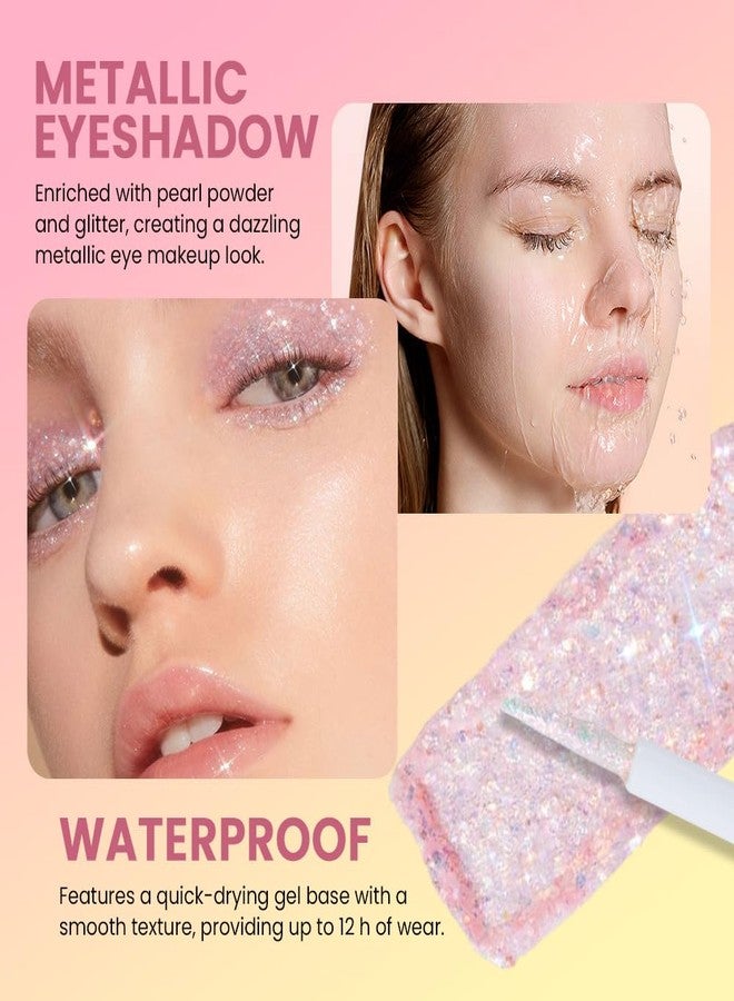 سويكي أقلام ظلال العيون السائلة اللامعة من سواكي - ظلال عيون كريستالية فضية وذهبية، كحل، جفن، مكياج لامع، مقاومة للماء وسريعة الجفاف، ظلال عيون - Image 4